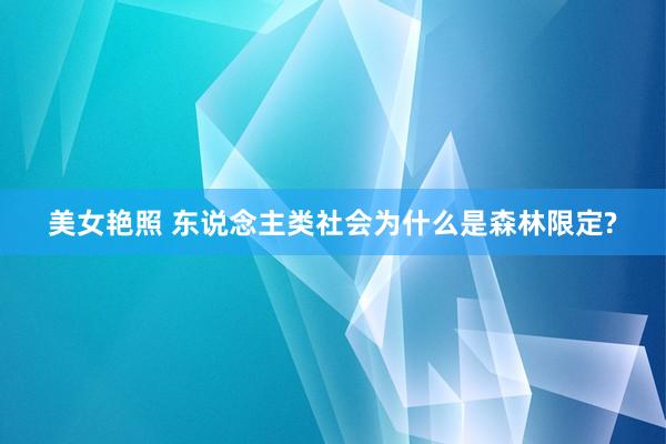 美女艳照 东说念主类社会为什么是森林限定?