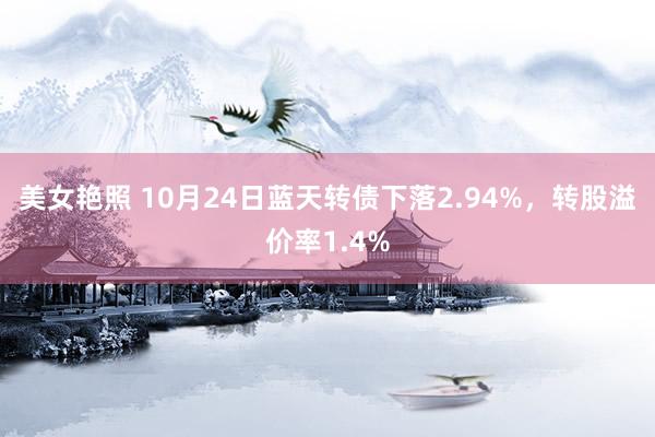 美女艳照 10月24日蓝天转债下落2.94%，转股溢价率1.4%