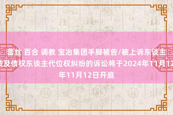 蕾丝 百合 调教 宝冶集团手脚被告/被上诉东谈主的1起波及债权东谈主代位权纠纷的诉讼将于2024年11月12日开庭