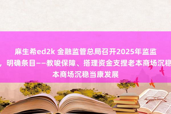 麻生希ed2k 金融监管总局召开2025年监监使命会议，明确条目——教唆保障、搭理资金支捏老本商场沉稳当康发展