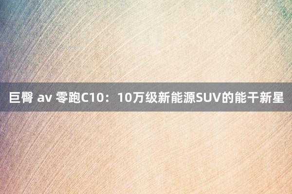 巨臀 av 零跑C10：10万级新能源SUV的能干新星